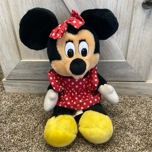 Vintage Disneyland Walt Disney World Minnie Mouse Plush Polka Dot Dress Toy